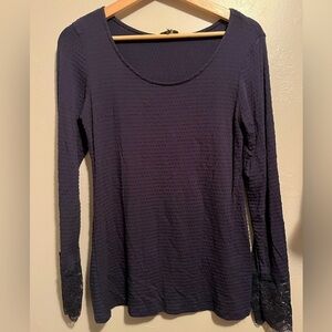 Buckle BKE Navy Blue with Long Sleeve, Lace Cuffs